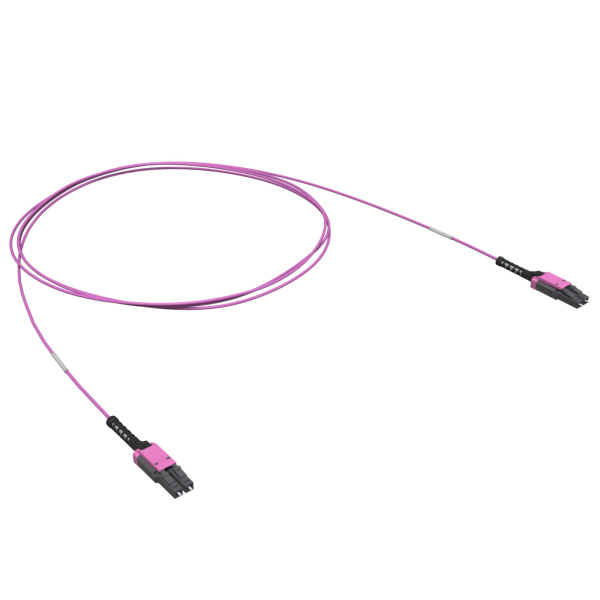 Патчкорд 2ОВ 50/125 OM4, LC Duplex Uniboot/LC Duplex Uniboot, 1м(предустановленная конфигурация: тип полярности - прямая А/B - B/A) DKC