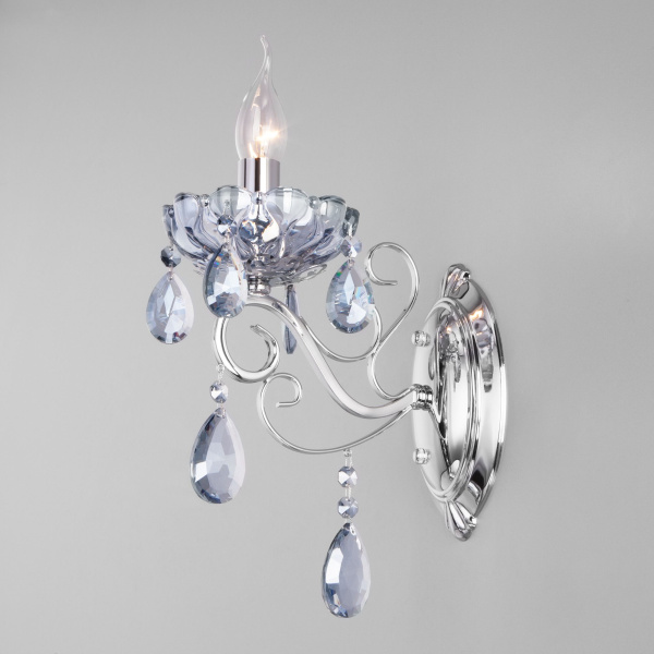 Классическое хрустальное бра 1*E14 60Вт хром IP20 Escada (10109/1 хром) Eurosvet