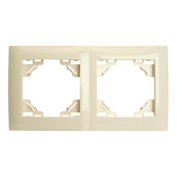 Рамка 2-местная горизонтальная STEKKER, PFR00-9012-02, серия Эрна Элегант, слоновая кость
