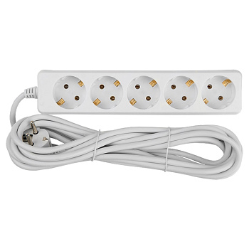 Удлинитель бытовой GES-16-3x100-5-10m, 16А, 3х1 мм2, 5 мест, 10 метров, с заземлением, без вылючателя General