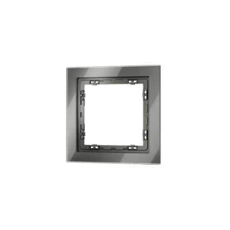 Рамка стеклянная Voltum S70 на 1 пост, (титан, стекло)