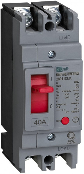 Выключатель автоматический 2п 40А 20кА ВА-300 DEKraft
