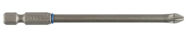 Бита "ЭКСПЕРТ" торсионная кованая, обточенная, хромомолибденовая сталь, тип хвостовика E 1/4", PZ2, 100мм, 1шт ЗУБР