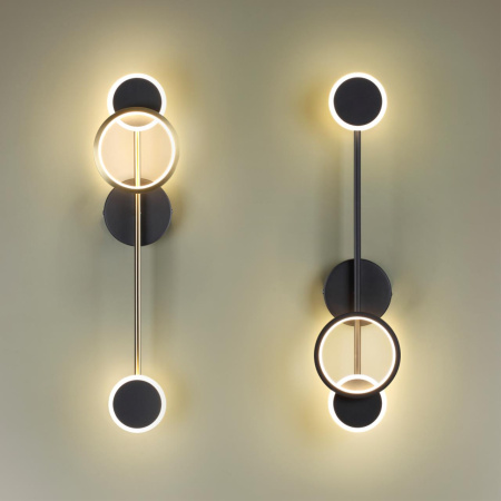 Настенный св-к IP20 LED 16W 555Лм 3000K DENZEL металл/черный с бронзой ODEON LIGHT