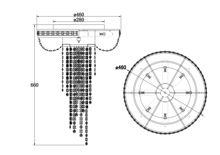 Люстра 8*E14 60Вт Хром IP20 Tigela DIA009PL-08CH Maytoni
