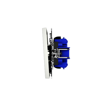 Выключатель встраиваемый Voltum S70 двухклавишный с подсветкой 10А, (сталь)
