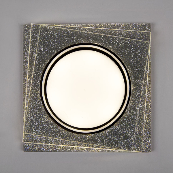 Светильник встраиваемый GCL-GX53-H38 Квадрат 3-х уровневый Серебряный Блеск General