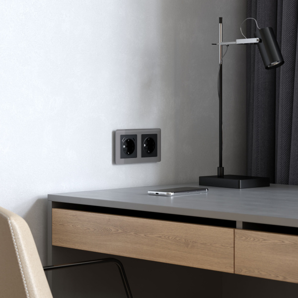 Acrylic Рамка из акрила на 2 поста графит Werkel