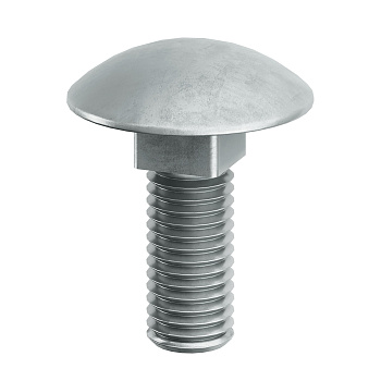 Винт с гладкой головкой и квадратным подголовником М6х16, горяеоцинкованный DKC