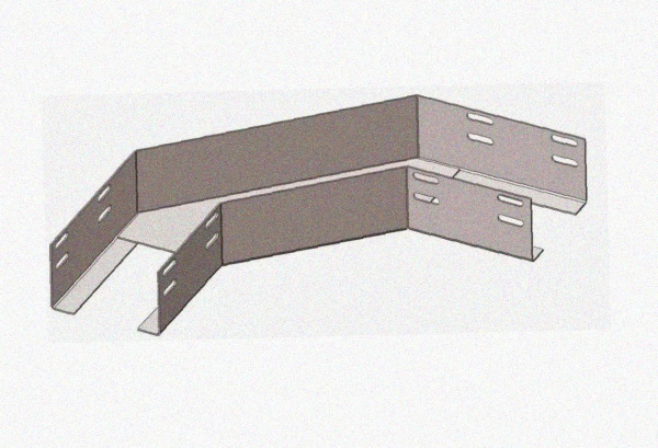 Лоток угловой глухой КГГ 100х80-90 УТ1,5 поворот на 90, оцинкованный лист S1,0