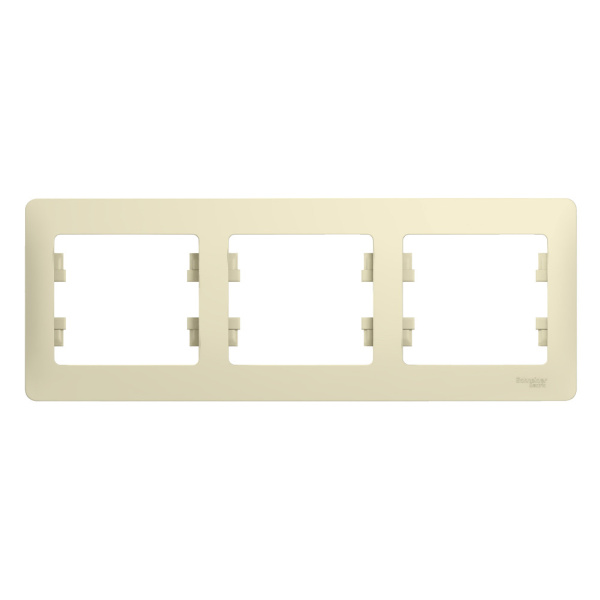 GLOSSA  Рамка горизонтальная 3-м . бежевый IP20 (уп.15шт) Schneider Electric