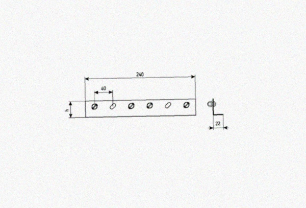 Соединитель лотковый замковый СЛЗх80х1,5 УТ1,5, оцинкованный лист, S1,5
