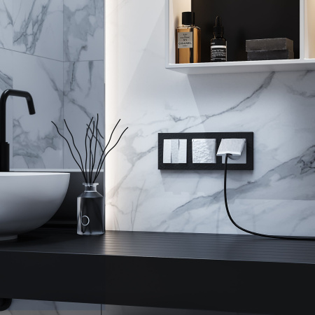 Розетка влагозащ. с зазем. с защит. крышкой и шторками (белый) Hammer СУ IP44 Werkel