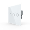 Сенсорный выключатель Livolo 3 клавиши 1 пост Белый UK стандарт VL-B603-3WG