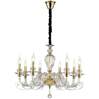 Люстра подвесная Золото, Прозрачный E14 8*40Вт WE170.08.303 WERTMARK