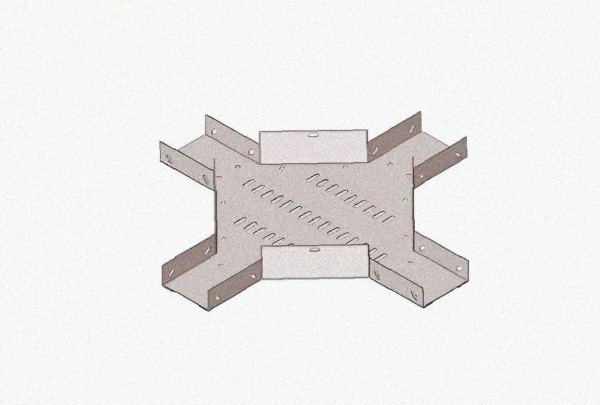 Лоток крестообразный замковый глухой КМЗГ 100х50 УТ1,5, оцинкованный лист, S0,8