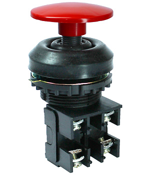 Выключатель кнопочный ВК30-10-11130-54 У2, красный, 1з+1р, гриб без фиксации, IP54, 10А. 660В Электротехник