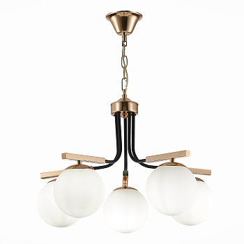 Люстра подвесная Французское золото, Черный/Белый E14 5*40Вт SLE106803-05 EVOLUCE