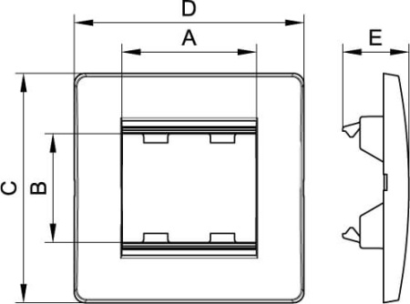 Каркас в сборе с рамкой под 2 модуля VIVA (для монтажа ЭУИ в коробки код 10123) DKC