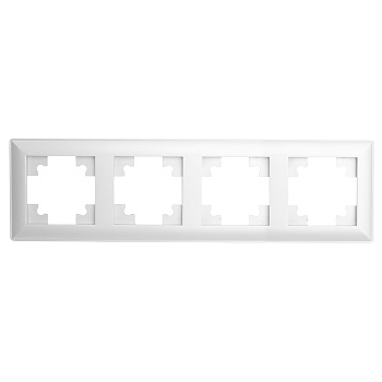 Рамка STEKKER, PFR00-7004-01 4-местная, серия Катрин, белый