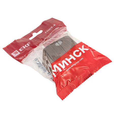 Минск Выключатель 2-клавишный ОП 10А с индикатором тёмное дерево EKF