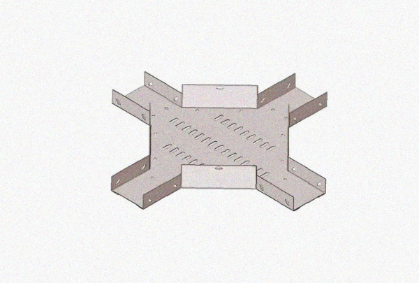Лоток крестообразный замковый перфорированный КМЗ 200х50 УТ1,5, оцинкованный лист, S1,5