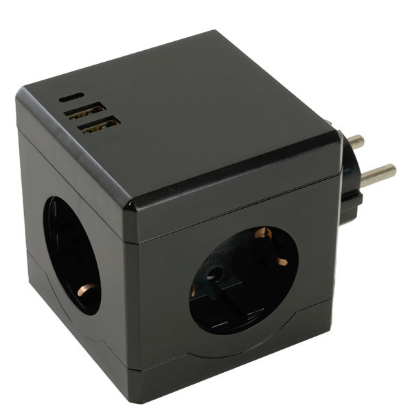 Разветвитель сетевой 3-местный с/з STEKKER ADP16-33-22, 250V, 16A, ABS пластик, белый