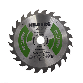 Диск пильный Industrial Дерево 250*32/30*24Т HW253 Hilberg