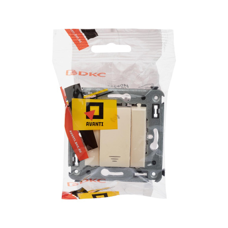 Диммер кнопочный в стену, "Avanti", "Ванильная дымка" DKC