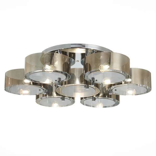 Светильник потолочный Хром/Дымчатый E27 7*40Вт SL483.702.07 EVOLUCE