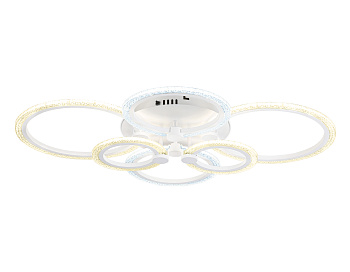 Потолочный светодиодный светильник с пультом FA4065/6 WH белый 4200K/3000+6400K/6400K+3000K 65W 645*450*120 (ПДУ ИК) Ambrella Light