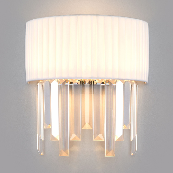 Настенный светильник с абажуром 2*E14 40Вт хром IP20 Amantea (10122/2 хром) Eurosvet