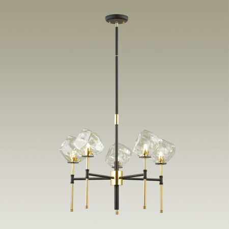 Люстра G9 5*40W STONO черный/золотой/прозрачный ODEON LIGHT