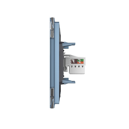 Розетка КОМП RJ-45 двойная Синяя Livolo