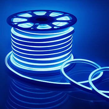 17-35 Светодиодный неон, мини, 220В, 5,5Вт/м , smd2835, 120д/м , IP65, 8*16мм, 50м, син. Apeyron