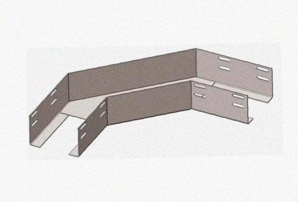 Лоток угловой глухой КГГ 200х65-135 УТ1,5 поворот на 135, оцинкованный лист S1,0