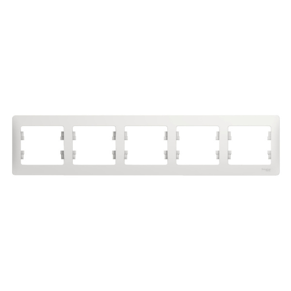 GLOSSA  Рамка горизонтальная 5-м . белый IP20 Schneider Electric