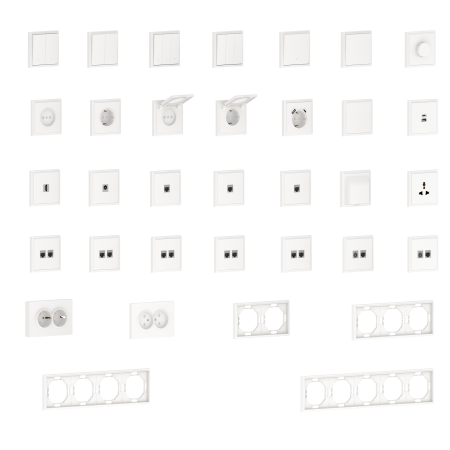 Donel S08 матовый белый накладка для розетки Schuko с зарядным устройством USB A+C, со шторками 16A 250 В~,серия DB
