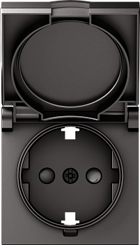 Donel A07 матовый титан накладка для розетки Schuko с заземлением, с крышкой, 16A 250 В~, серия DB