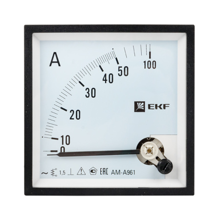Амперметр AMA-961 аналоговый на панель (96х96) квадратный вырез 50А прямое подкл, EKF