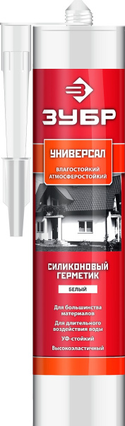Герметик универсальный силиконовый 280 мл белый ЗУБР
