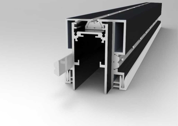 Профиль для SKYLINE 48 с демпф. системой в натяжной потолок (ПВХ+ТКАНЬ) Черный 2м ST003.429.01 ST LUCE