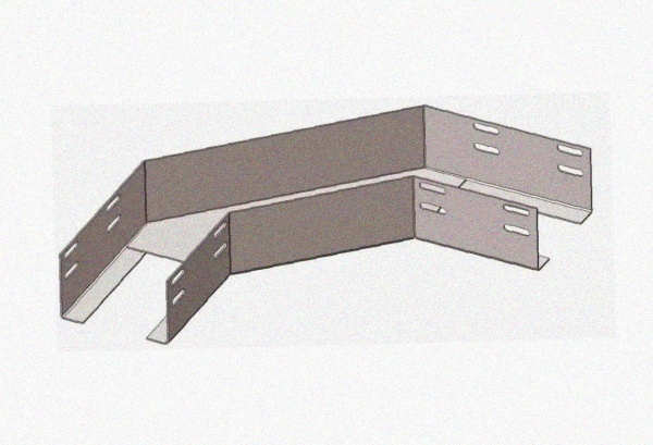 Лоток угловой замковый глухой КГЗГ 300х80-90 УТ1,5 поворот на 90, оцинкованный лист S1,5