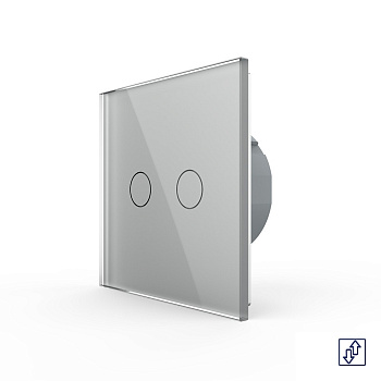 Сенсорный выключатель для жалюзи 2 клавиши 1 модуль Серый Livolo