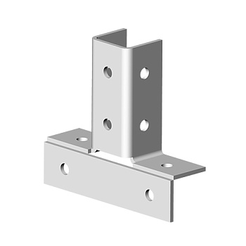 Угловой соединитель 3 профилей 2D, толщ. 4,0 мм, гор. цинк Ostec