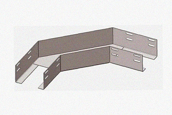 Лоток угловой лестничный КГ-НЛ 15-90 (Rп600) УТ1,5 поворот на 90, радиус поворота трассы 600 мм, горячее цинкование, S1,5