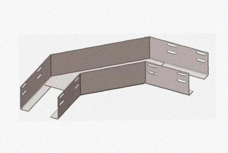 Лоток угловой лестничный КГ-НЛ 15-90 (Rп600) УТ1,5 поворот на 90, радиус поворота трассы 600 мм, горячее цинкование, S1,5 Лоток угловой лестничный КГ-НЛ 15-90 (Rп600) УТ1,5 поворот на 90, радиус поворота трассы 600 мм, горячее цинкование, S1,5
