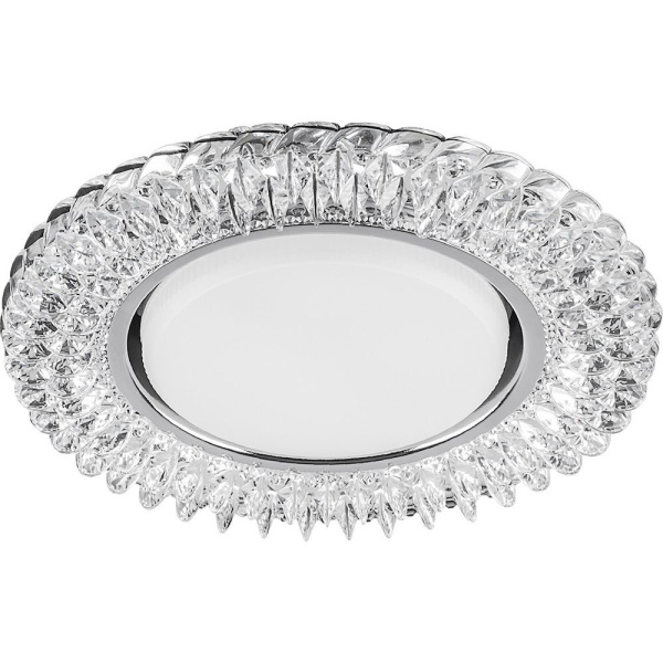 Св-к встр.с белой LED подсветкой Feron CD4035 потолочный GX53 без лампы, прозр., хром