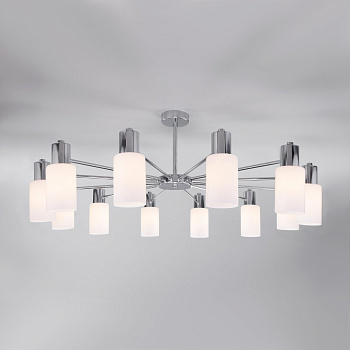 Потолочная люстра со стеклянными плафонами 12*E14 60Вт хром IP20 Vegga (70160/12 хром) Eurosvet