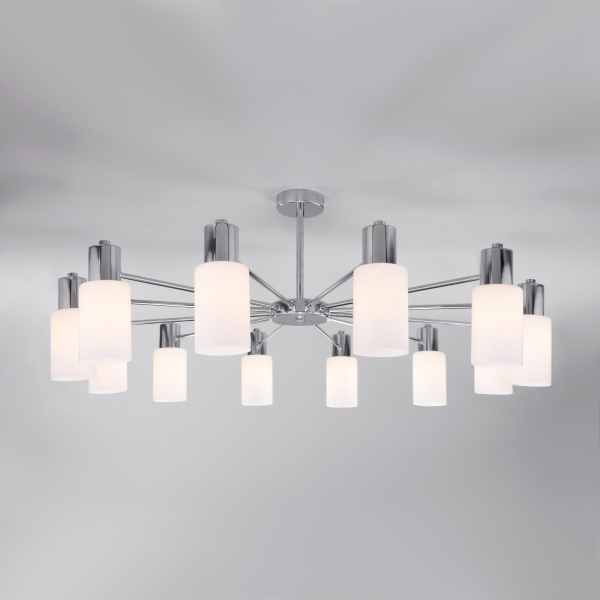 Потолочная люстра со стеклянными плафонами 12*E14 60Вт хром IP20 Vegga (70160/12 хром) Eurosvet